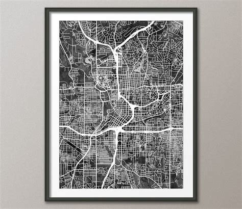 Atlanta Map Atlanta Georgia City Street Map Art Print 2391
