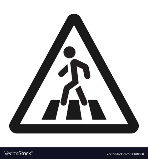 Pedestrian Crossing And Crosswalk Sign Line Icon Vector Image