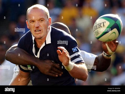 Scotland S Gregor Townsend Front Holds Off Fiji S Greg Smith During