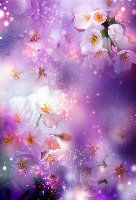 Beautiful White Flowers Purple Photo Backdrop For Party Lv 411 Dbackdrop