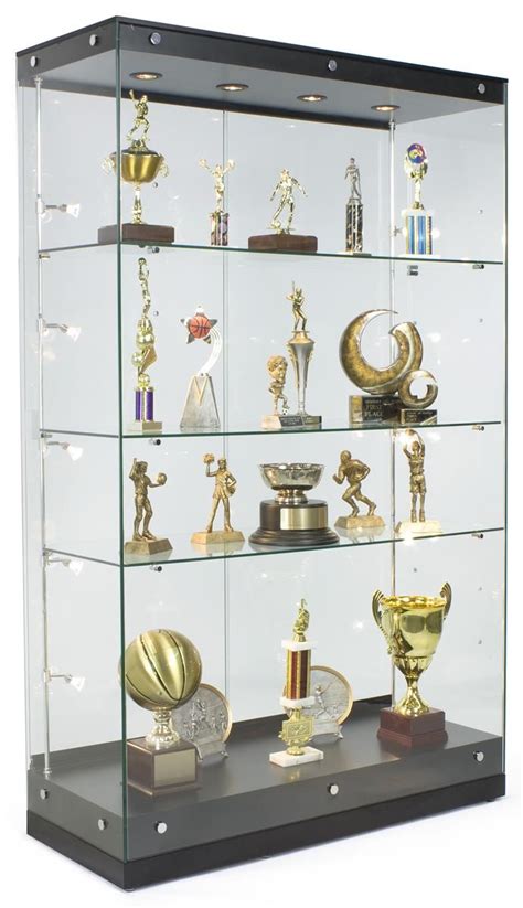 48 Trophy Display Case W Frameless Design Adjustable Shelves