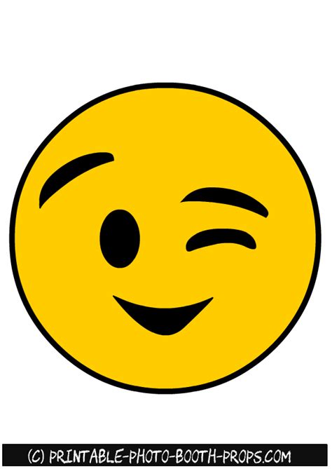 Pleading face was approved as part of unicode. Winking Emoji Photo Booth Prop | Ensemble de carte, Fond d ...