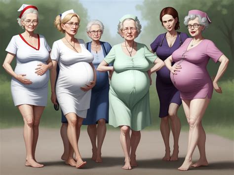 ai image tools group of pregnant granny nurse naturist