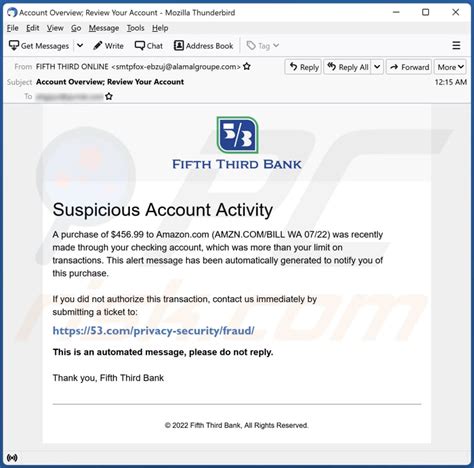 Fifth Third Bank Email Scam Verwijdering En Herstel Stappen Bijgewerkt