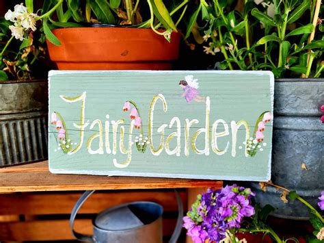 Wood Garden Signsrustic Home Decorfairy Garden Decoroutdoor Etsy
