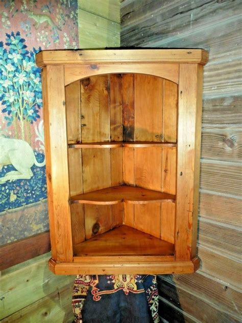 21.5wide x 15.25deep x 47high. 406.....Old Solid Pine Corner Shelves / Vintage Pine ...