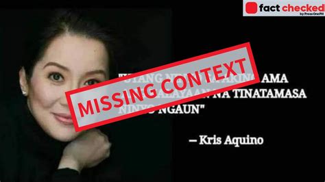 Fact Check Kris Aquino Quote Claiming She Said Filipinos Owed Their Freedom To Her Late Father