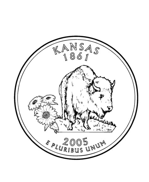 Print this coloring pagelogin to add to favorites. Kansas State Quarter - US States Coloring Pages | Flag ...