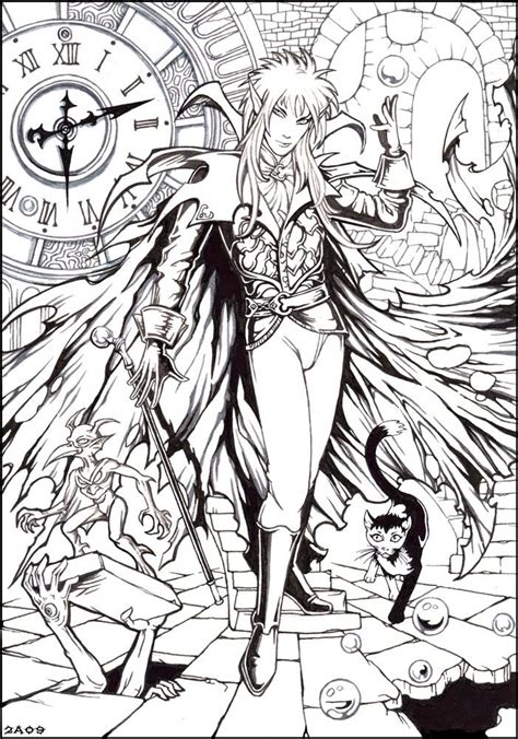 Goblin King Wip By Candra Colouring Pages Coloring David Bowie