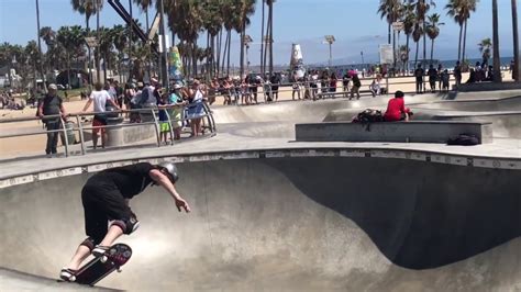 Skateboarding At Venice Beach Skatepark Venice Los Angeles California