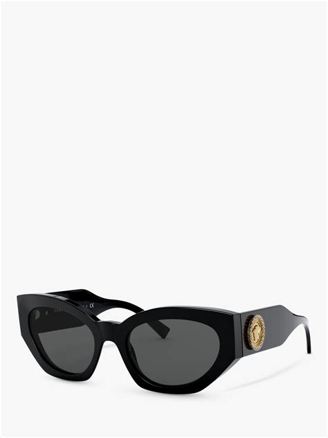 versace ve4376b women s irregular sunglasses black at john lewis and partners