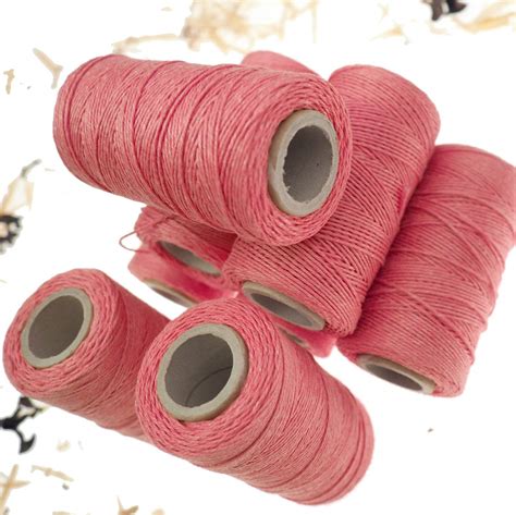 Pink Linen Thread Unwaxed Linen String Natural Warp Thread Thickness