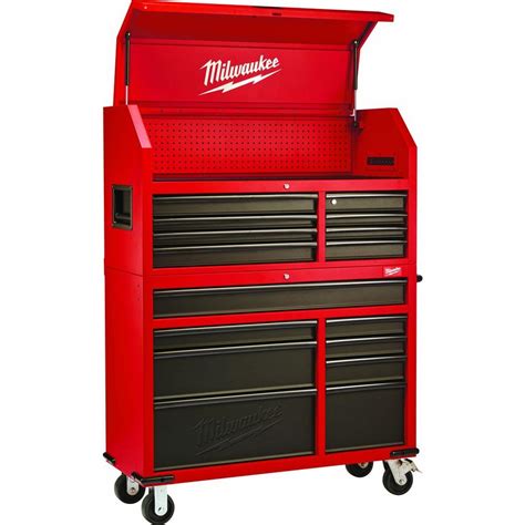 Milwaukee 46 In 16 Drawer Tool Chest And Rolling Cabinet Set Red And