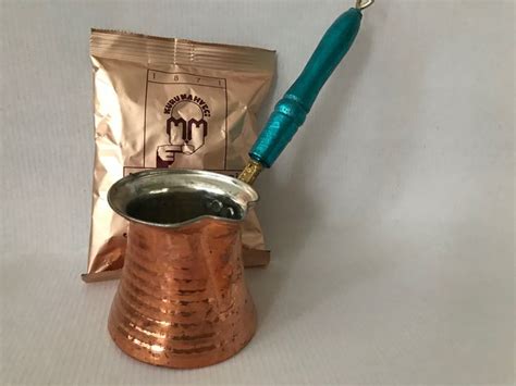 Hand Hammered Copper Turkish Coffee Pot Ibrik Kettle Jazzva Briki Cezve