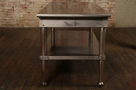 Vevor rolling stainless steel kitchen work table w/ casters shelvin. Vintage Stainless Steel Kitchen Table at 1stdibs