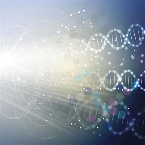 Dna Molecule Structure On Light Blue Background Stock Vector