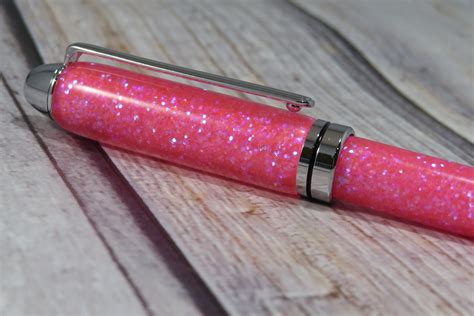 Hot Pink Glitter Pen Custom Personalized Glitter Pen Hand Etsy