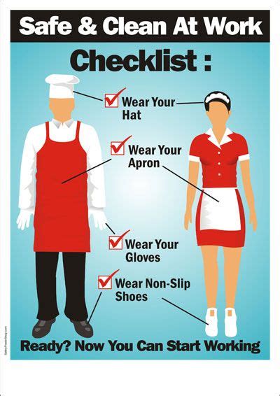 Safe And Clean At Work Cafe And Restaurant Safety Poster Shop Food