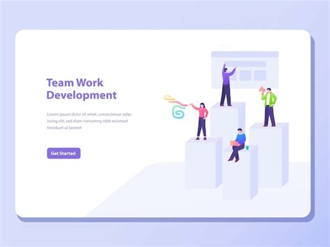 Premium Vector Team Work Development Concept Banner