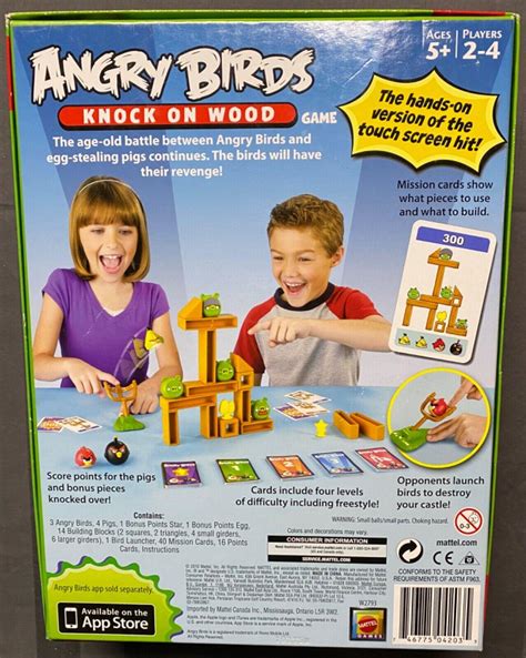 2010 Mattel Angry Birds Knock On Wood Game Used Complete Excellent