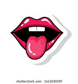 Sexy Mouth Tongue Out Pop Art Stock Vector Royalty Free 1612630459