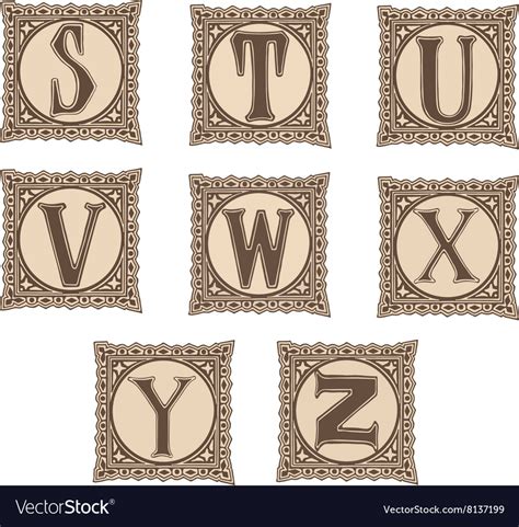 Vintage Set Capital Letters Floral Monograms And Vector Image