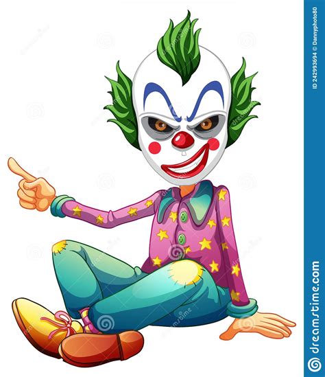 A Clown Cartoon Colourful Character Stock Vector Illustration Of