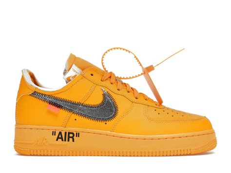 Air Force 1 Low Off White Ica University Gold Sneakers Nike Soled