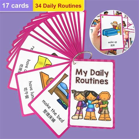 Kids English Learning Daily Routines Emotion English Words Flash Cards