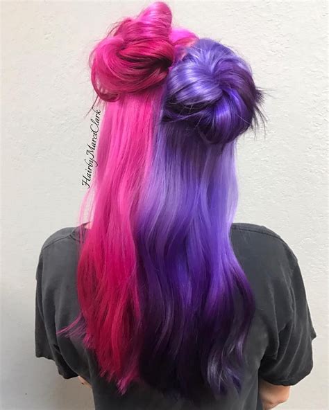 Pink And Purple Hair Split Hairsxe