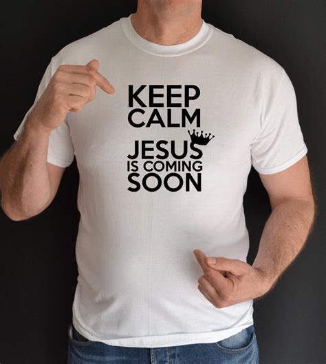 Keep Calm Jesus Christian God Religion Fun T Shirt Free Shipping Tops T