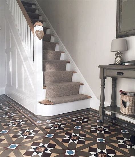 Custom sizes can be ordered so as to fit the exact size of your tile risers or tile stairs. Hallway with original Minton tiles, stripped staircase and ...