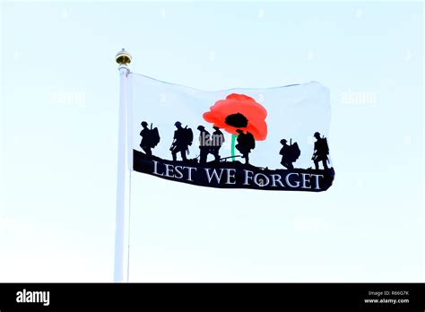 Lest We Forget Remembrance Flag Banner Fallen Heroes Military We