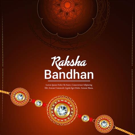 Premium Vector Raksha Bandhan Celebration Greeting Card With Crystal