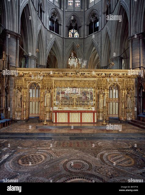 High Altar Westminster Abbey With Gilded Victorian Reredos Or Screen By