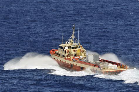 Fast supply vessel underway Photograph by Bradford Martin