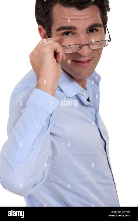 Man Wearing Glasses Stock Photo Alamy