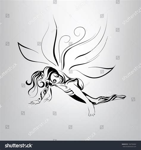Elf With Wings From A Flower Vector Illustration 196758464