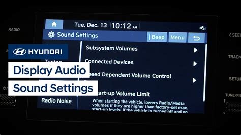 Display Audio Sound Settings Hyundai Youtube