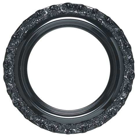 Venice Round Picture Frame Gloss Black Victorian Frames