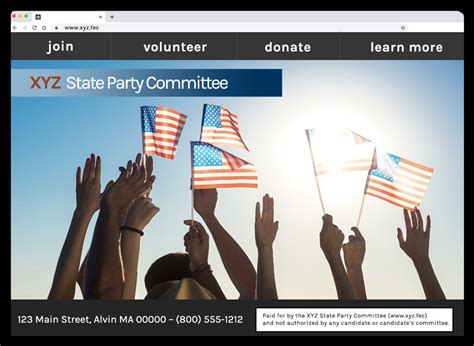 Party Committee Website Disclaimer Example