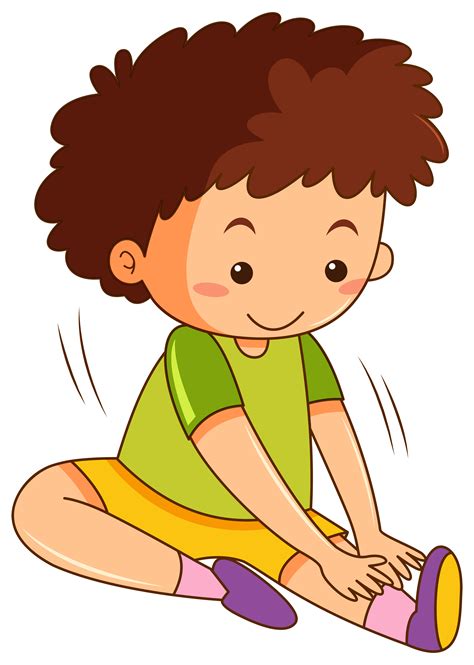 A Boy Stretching Exercises 519486 Vector Art At Vecteezy