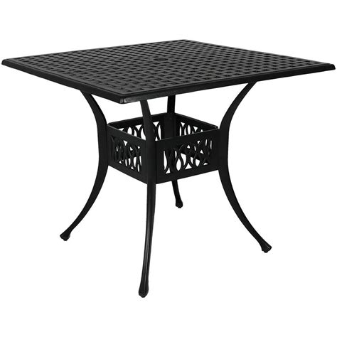 Check spelling or type a new query. Sunnydaze Decor Black Square Cast Aluminum Outdoor Dining ...