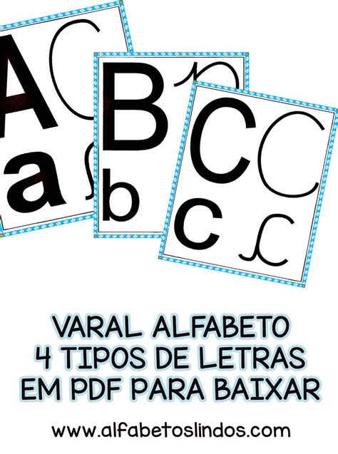 Cartazes Alfabeto De Parede 4 Tipos De Letras Para Baixar Completo Em