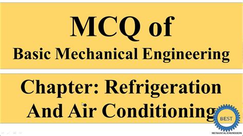 MCQ Of Refrigeration And Air Conditioning MCQ Of BME YouTube