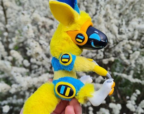 Protogen Blue Yellow Furry Poseable Art Doll Proto Primagen Etsy