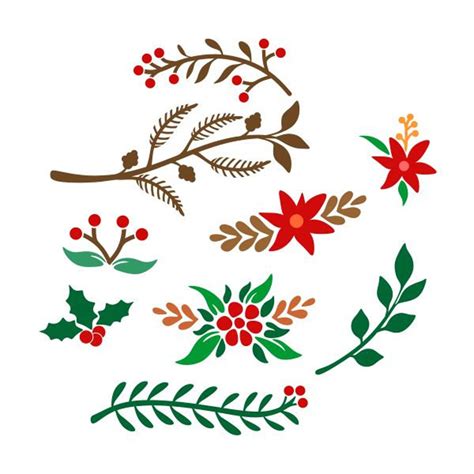 Poinsettia Mistletoe Holly Cuttable Design Png Dxf Svg And Eps Etsy