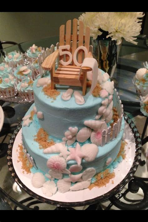 50th Birthday Beach Cake Beach Cakes Cake Desserts
