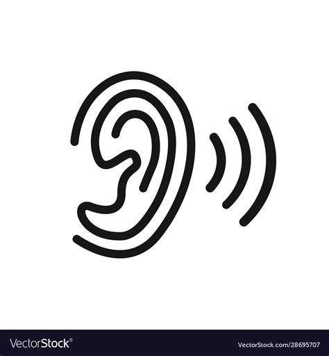 Ear Line Icon Hearing Symbol Royalty Free Vector Image