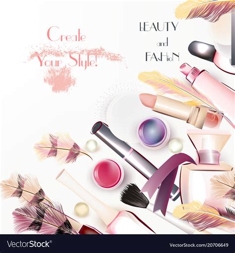 Beauty And Fashion Background With Watercolor Vector Image